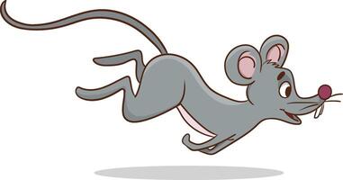 Cute little mouse cartoon on white background vector