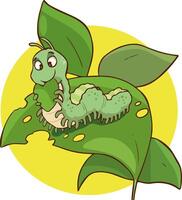 illustration of cute cartoon caterpillar vector