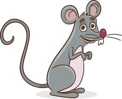 Cute little mouse cartoon on white background vector