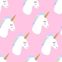 unicorn pattern on pink background vector