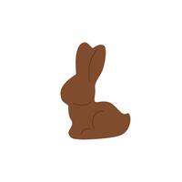 a brown chocolate bunny on a white background vector