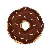 Illustration of donut with chocolate cream clipart on a white background vector