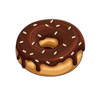 Illustration of donut with chocolate cream clipart on a white background vector