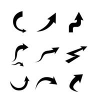 set of black arrows icon various direction on a white background vector