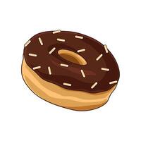 Illustration of donut with chocolate cream clipart on a white background vector