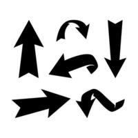 set of black arrows icon various direction on a white background vector
