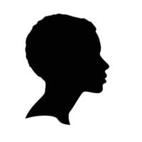 Silhouette Young Woman Profile View vector