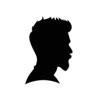 Bearded Man Profile Silhouette vector