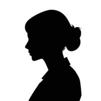 Young Woman Silhouette with Bun Hairstyle vector