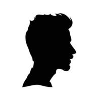 Young Man Profile Silhouette in Modern Style vector