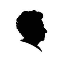 Mature Male Profile Silhouette with Classic Hairstyle vector