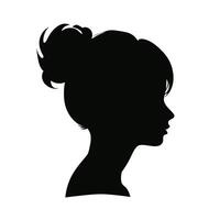 Young Woman Silhouette with Elegant Updo Hairstyle vector