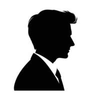 Stylish Young Man in Suit Profile Silhouette vector