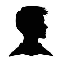 silueta joven hombre moderno peinado perfil vector