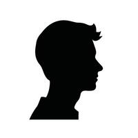 Silhouette Young Male Casual Hairstyle Side View vector