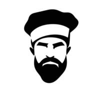 Chef Silhouette with Beard and Hat vector