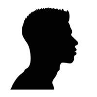 lado perfil de joven hombre en silueta vector