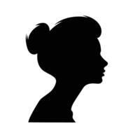 Elegant Woman Silhouette with Bun Hairstyle vector