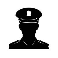 Silhouette of Firefighter in Uniform Profile View vector