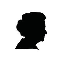 Mature Man Profile Silhouette in Traditional Style vector