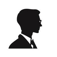 Silhouette of Young Man in Suit Profile View vector