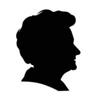 Mature Woman Profile Silhouette with Classic Hairdo vector