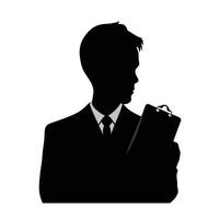 Businessman Silhouette with Clipboard vector