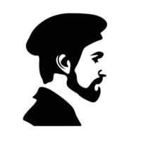 Vintage Gentleman Silhouette with Beard and Moustache vector