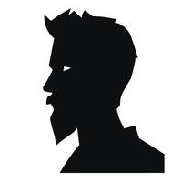 Modern Man Silhouette with Beard and Edgy Hair vector