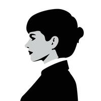 Silhouette Woman Retro Hairstyle Side View vector