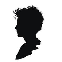 Young Man Silhouette with Messy Hair Profile vector