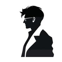 Stylish Young Man Silhouette with Sunglasses vector