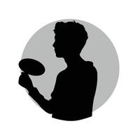 Rugby Player Silhouette Holding Ball vector