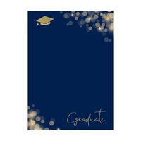 Blue Golden Frame Graduate Card vector