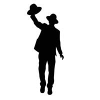 Man with suit silhouette design isolated on white background. Male silhouette on white background. vector