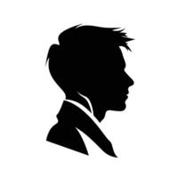Casual Young Man Profile Silhouette vector