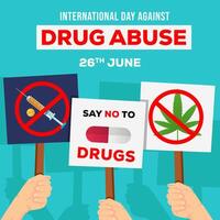 flat international day against drug abuse illustration design vector