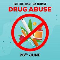 internacional día en contra fármaco abuso ilustración diseño vector