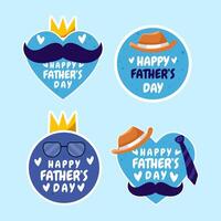 happy father's day badges collection illustration design vector