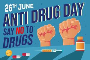 anti drug day background illustration design in flat style vector
