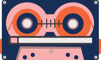 Retro Cassette with Classic Style. 80s Pop Songs and Stereo Music Cassettes. Isolated Icon vector