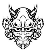 Illustration of a Japanese Hannya mask. Perfect for stickers, icons, logos, posters, banners vector