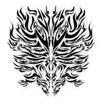 ilustración de un tribal tatuaje de un salvaje animal. Perfecto para camisetas, ropa, sombreros, pegatinas vector