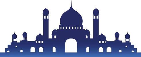 Silhouette of Islamic Mosque on White Background. Color Gradient. Illustration in Flat Style vector