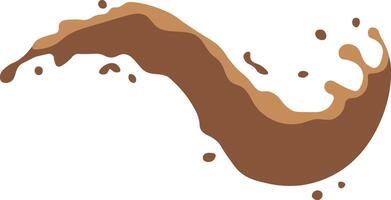 Chocolate Splash in Cartoon Style. Droplet Chocolate. Illustration on White Background vector