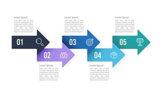 infografía flechas diseño 5 5 opciones o pasos. vector