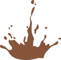 Chocolate Splash in Cartoon Style. Droplet Chocolate. Illustration on White Background vector