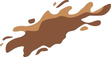 Chocolate Splash in Cartoon Style. Droplet Chocolate. Illustration on White Background vector