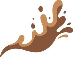 Chocolate Splash in Cartoon Style. Droplet Chocolate. Illustration on White Background vector