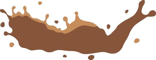 Chocolate Splash in Cartoon Style. Droplet Chocolate. Illustration on White Background vector